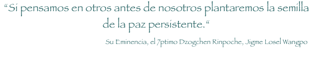 Si pensamos en otros antes de nosotros, plantaremos la semilla de la paz persistente.